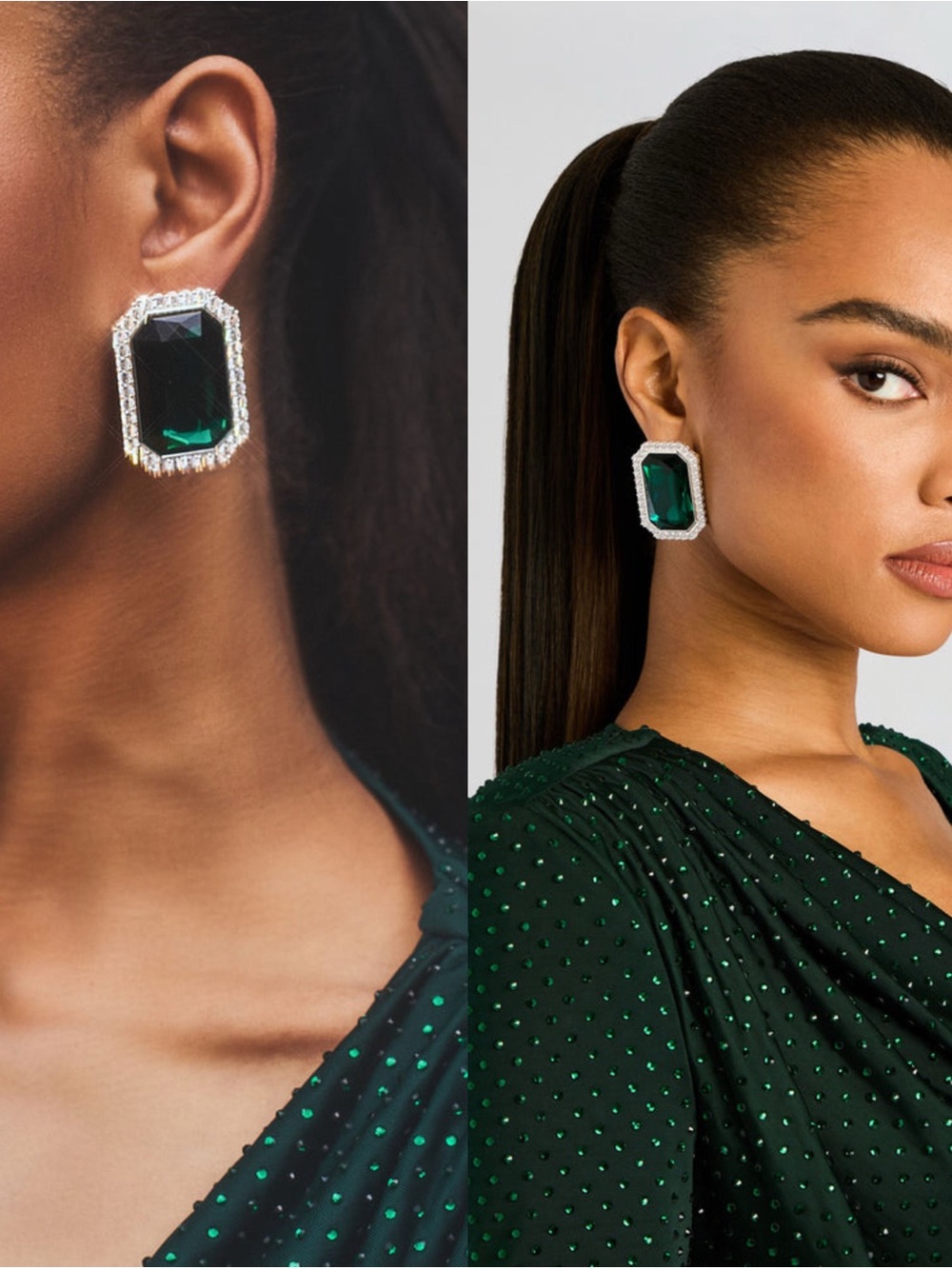 Retrofete Hope Green Crystal Earrings